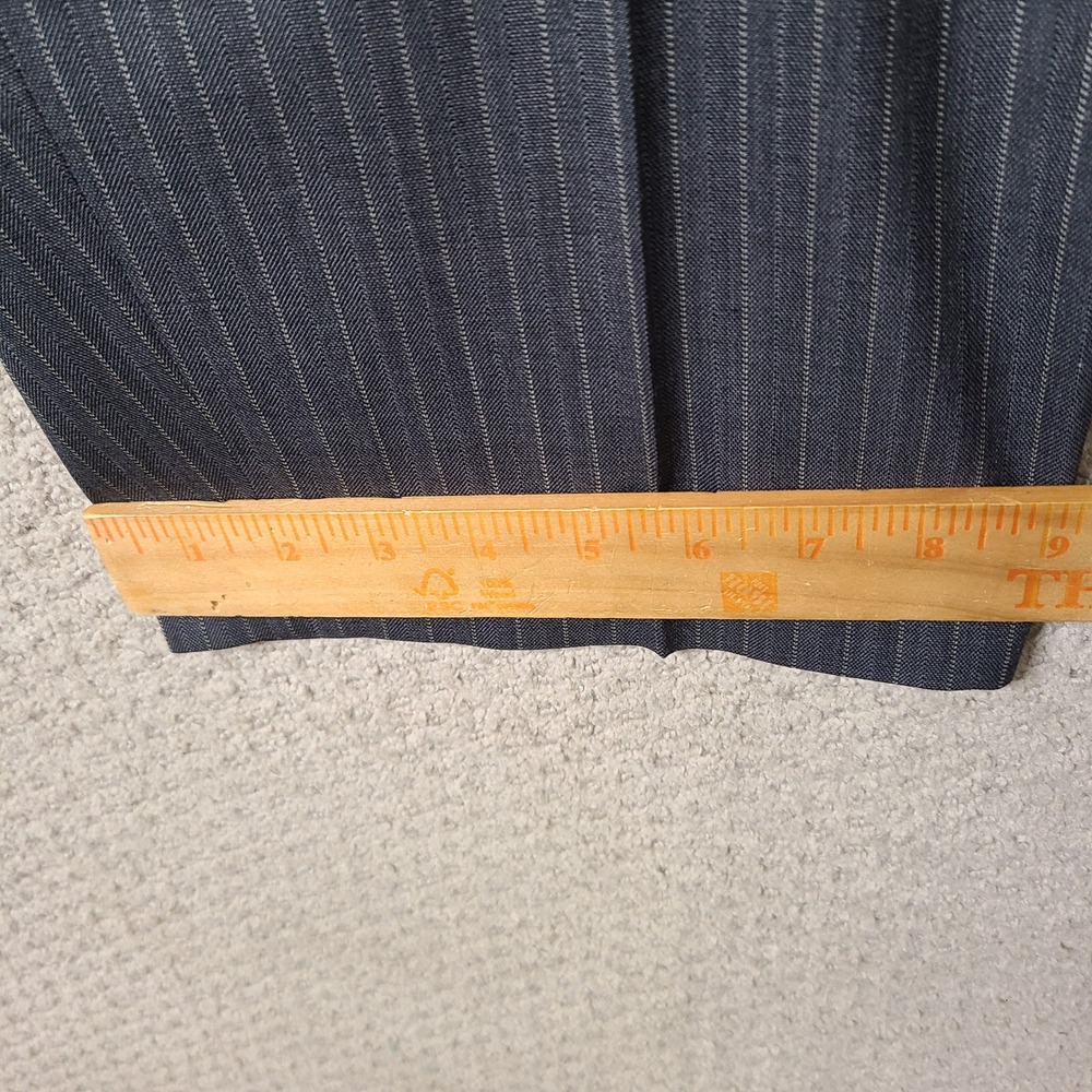 Vintage Talbots Pants Womens‎ 14W Gray Striped Classic Fit Wool Blend Stretch - Picture 9 of 13